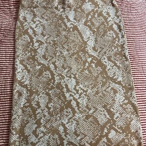 Ann Taylor Factory Tan and White Midi Pencil Skirt sz XL NWT